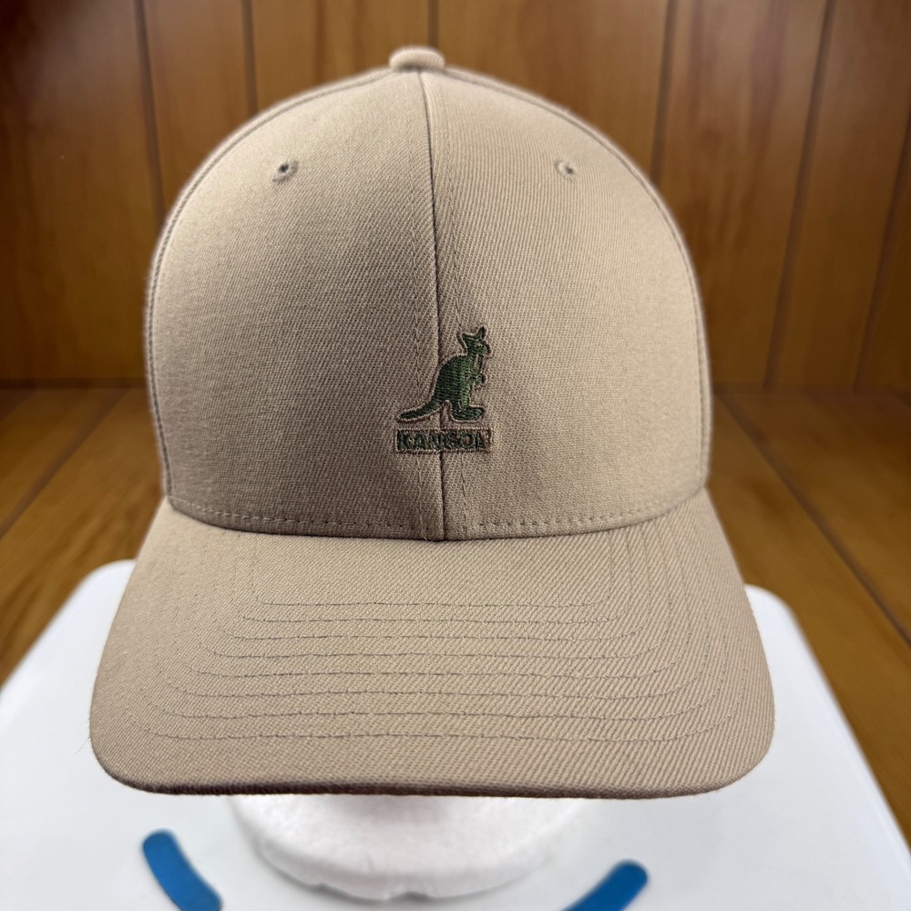 Kangol Flexfit Baseball Cap Tan Khaki Green Embroidered Logo Hat XX-Large